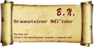 Braunsteiner Nándor névjegykártya